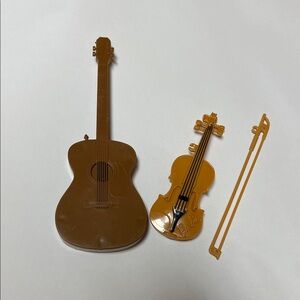 Barbie violin and doll guitar